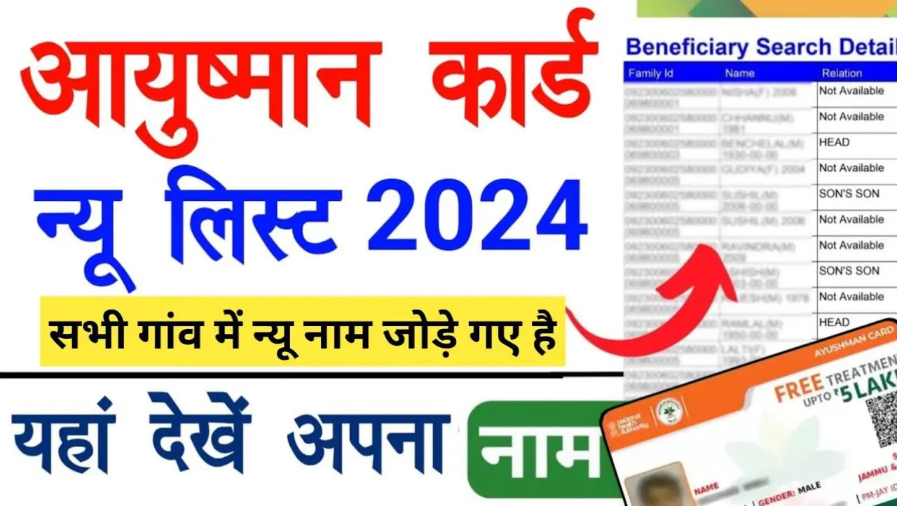 Ayushman Card Beneficiary List 2024: आयुष्मान कार्ड की नई लिस्ट जारी , यहाँ से देखे अपना नाम
