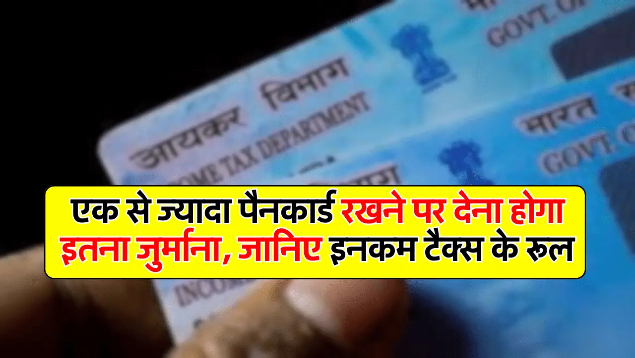 एक से ज्यादा पैनकार्ड रखने पर देना होगा इतना जुर्माना, जानिए इनकम टैक्स के रूल
