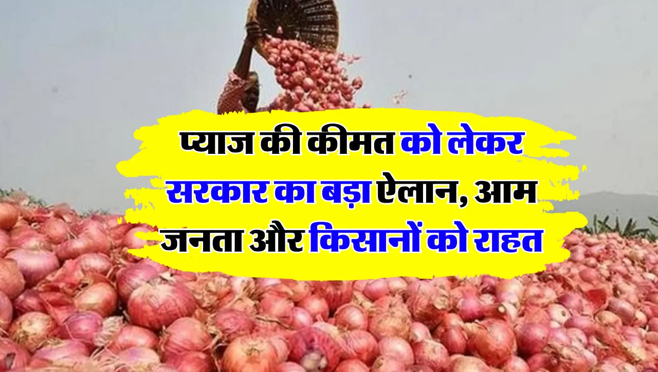 प्याज की कीमत को लेकर सरकार का बड़ा ऐलान, आम जनता और किसानों को राहत