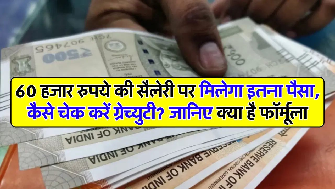 60 हजार रुपये की सैलेरी पर मिलेगा इतना पैसा, कैसे चेक करें ग्रेच्युटी? जानिए क्या है फॉर्मूला