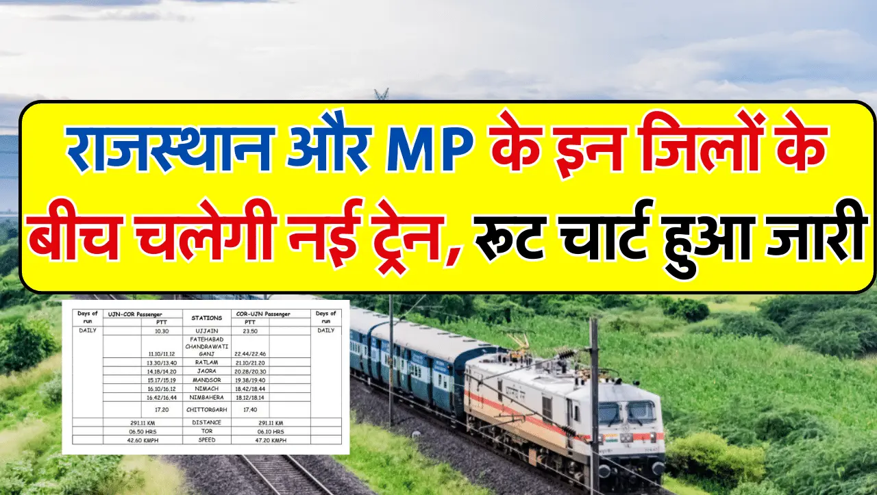 New Railway Route: राजस्थान और MP के बीच चलेगी नई ट्रेन, रूट चार्ट हुआ जारी