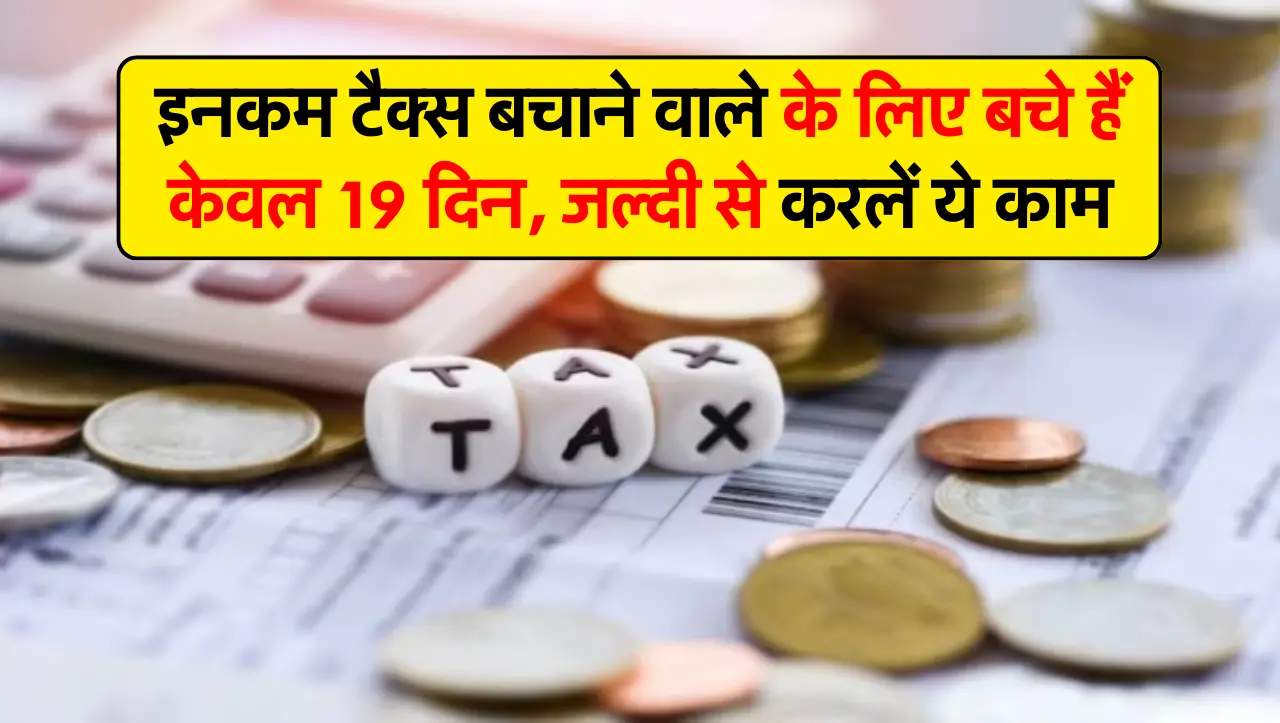 इनकम टैक्स बचाने वाले के लिए बचे हैं केवल 19 दिन, जल्दी से करलें ये काम