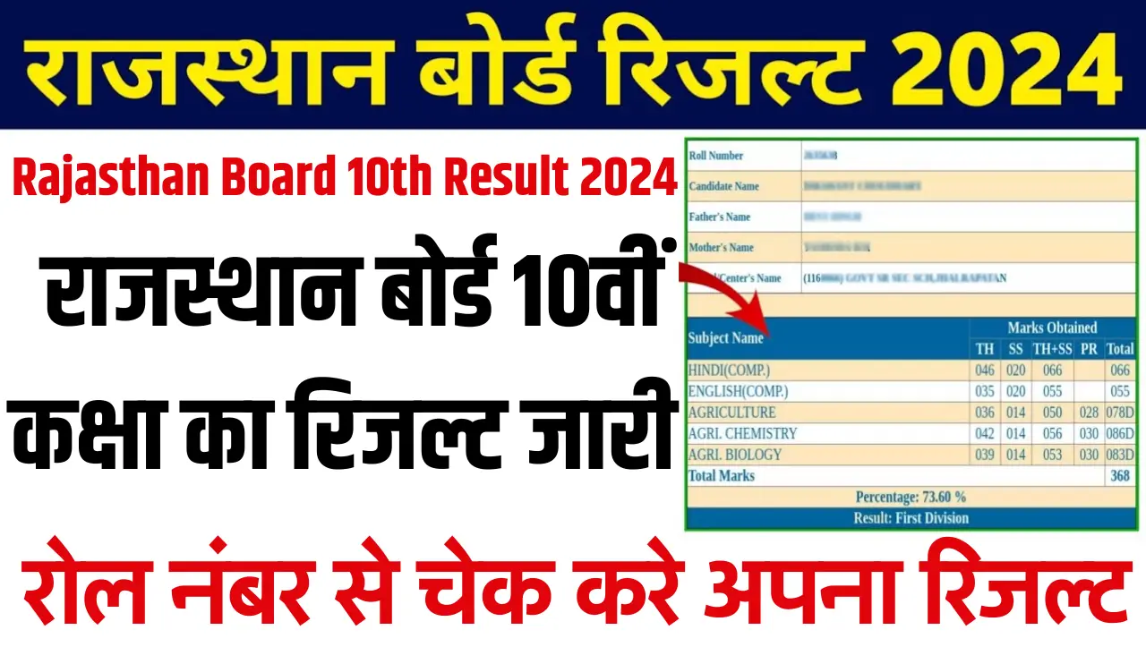 Rajasthan Board 10th Result 2024: राजस्थान बोर्ड 10वीं कक्षा का रिजल्ट जारी, यहाँ से चेक करे